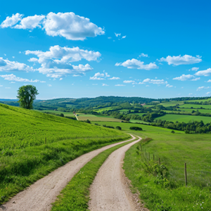 Paysage naturel protégé, sans panneaux publicitaires